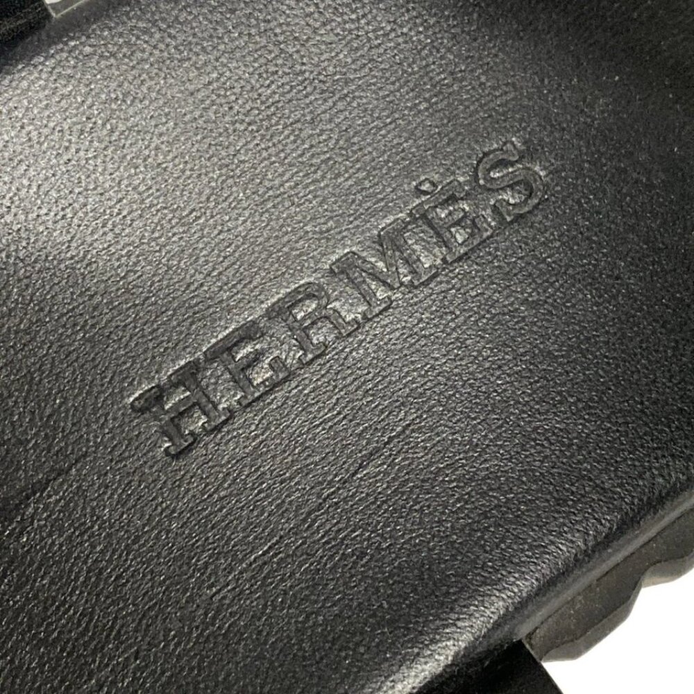 HERMES Everest - Black Leather Women's Sandals 800-073025 - Picture 13 of 14